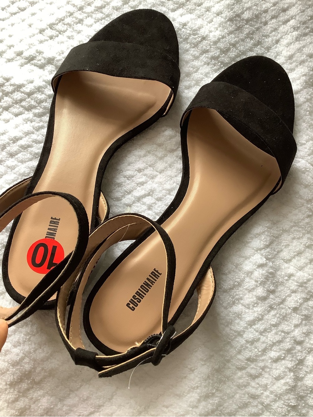 Black Suede Open-Toe Ankle Strap Sandals
